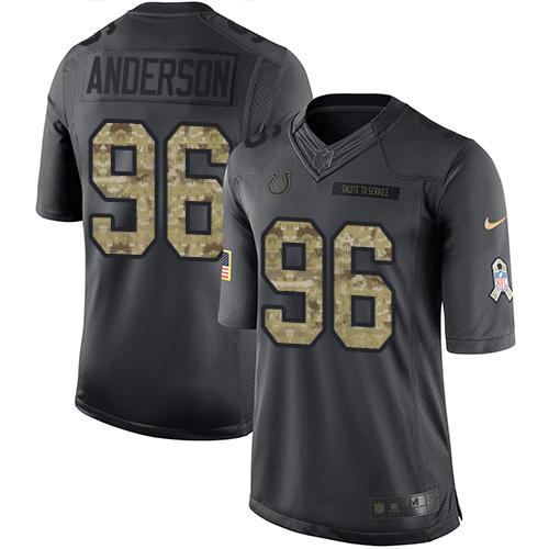 Nike Colts #96 Henry Anderson Black Men's Stitched NFL Limited 2016 Salute to Service Jersey - Click Image to Close